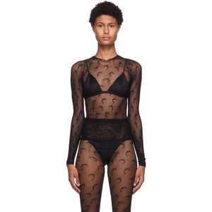 Marine Serre fishnet long sleeve and leggings set